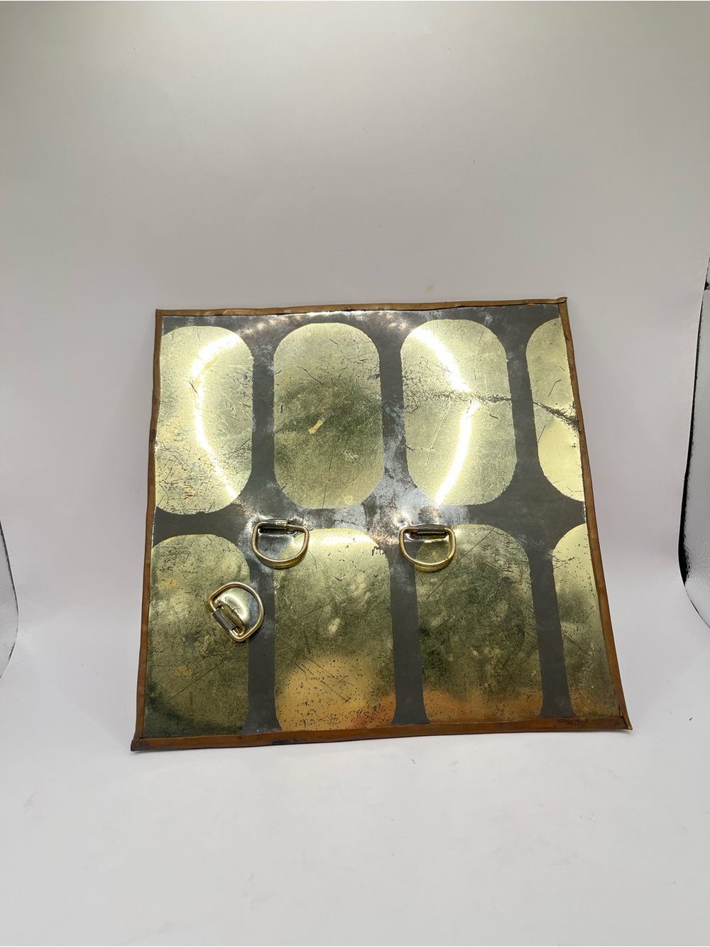 Vintage Brass 8 1/2" Square Wall Mirror - Picture 3 of 3